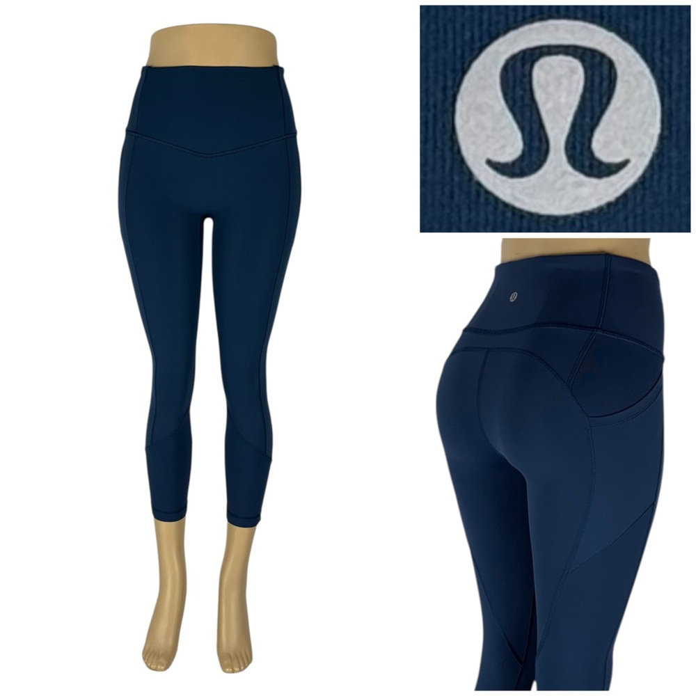 Lululemon Womens 6 All The Right Places Crop II 23" Inseam Blue Leggings EUC